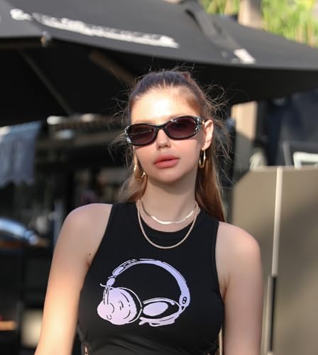 FEISEDY Trendy Polarized Y2K Sunglasses Wrap Around Butterfly Design Fashion Sunnies UV400 Protection B00782