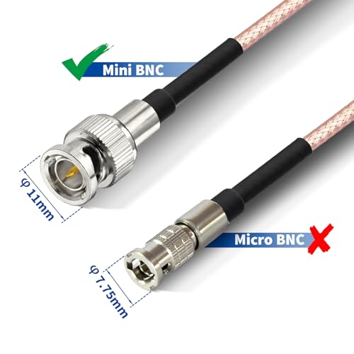Cable SDI Mini BNC Macho a BNC Hembra 30cm 75 Ohm miniatura 3