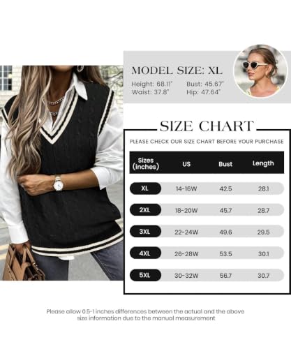 Image of TIYOMI Plus Size Sweater Sleeveless Tops for Women Knitted Tank Tops XL-5XL