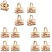 Mini Cesti Intrecciati, 12 Pezzi Wooden Cesti in Miniatura, Mini Cestini in Tessuto con Manici, Cestino per Fiori da Sposa, Cesti in Miniatura, per Casa, Matrimoni, Feste Tavola