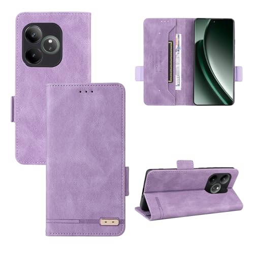 Oppo Realme GT6/GT 6T/GT Neo 6/GT Neo 6SE�E�H���b�g�P�[�X�A�J�[�h�z���_�[�t��PU���U�[�t���b�v�t�H���I�P�[�X[�ϏՌ�TPU�C���i�[�V�F��]�d�b�J�o�[�A�}�O�l�b�g�J�ی�P�[�X�ɑΉ�(Purple)