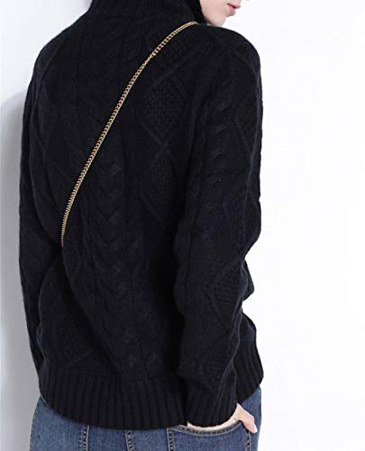 Image of Wool Sweaters Women's Turtleneck Pullover Female Loose Long Sleeve Tops Winter Thick Knitted Jumper
