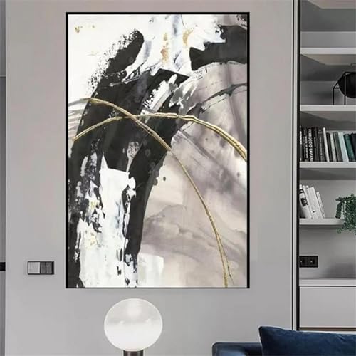 Décoration murale faite à la main géométrique dorée 90x140cm grand format