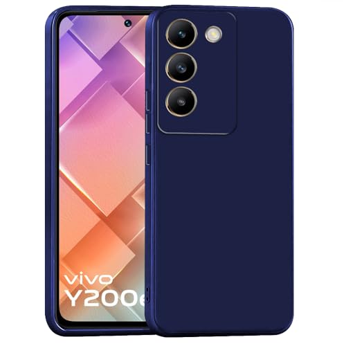 Image of Back Cover for Vivo Y200e 5G / T3 5G | Full Camera Protection | Premium Liquid Silicon Case | Flexible Bumper Case for Vivo Y200e 5G / T3 5G (Dark Blue)