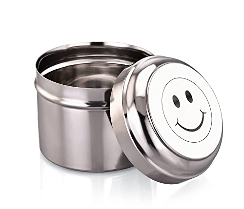 Image of Expresso Stainless Steel Stackable Small /Mini Box Dabba /Container /Storage Box, Capacity-120ml /150ml /180ml, Set of 3, Smiley Face