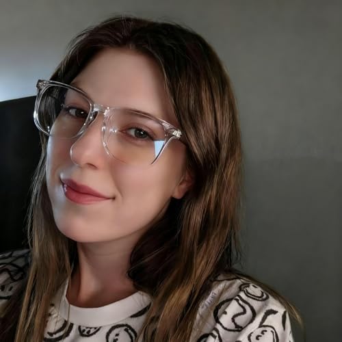 Image of Clear Blue Light Glasses for Women and Men, Fashionable Square Frame Glasses with Anti Glare Protection