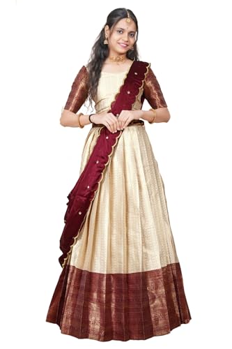 Image of Fabcartz Tranding South Indian Pattu Lehenga Choli For Women