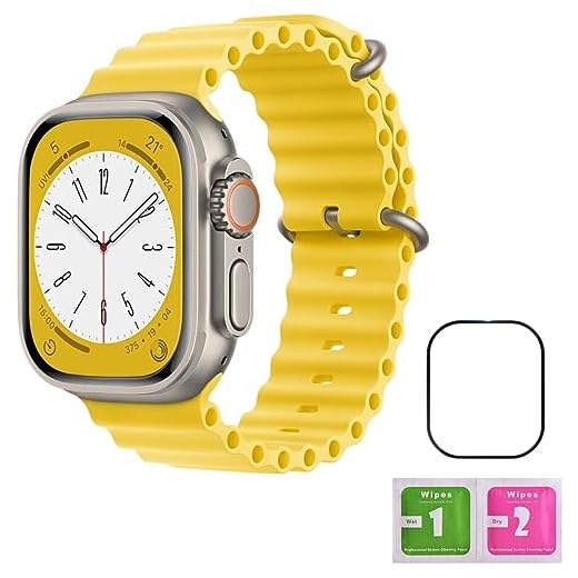 Relógio inteligente Smartwatch com monitor para saúde, fitness, corrida, ciclos de sono, detecção de queda GPS com ferramentas para gerenciar o estresse e o sono, frequência cardíaca adequado para homens e mulheres (Amarelo)