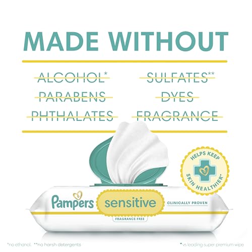 Image of Pampers Sensitive Wipes, Travel Pack, 56 ct