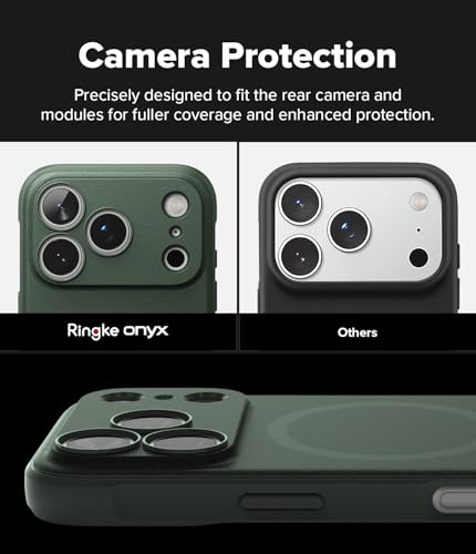 Image of Ringke Onyx Magnetic Compatible with iPhone 17 Pro Max Case Back Cover [Strong Magnet] Military-Grade Protection TPU Shockproof Rugged Bumper Full Protection - Magnetic Dark Green