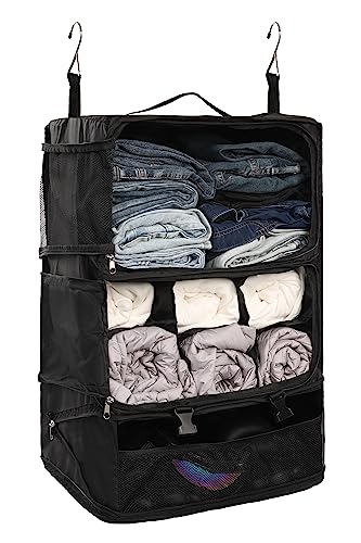 ELEZAY Hanging Packing Cubes Portable Closet 3-Shelf Travel...