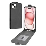 シズカウィルRe iPhone 15 ケース 手帳型 縦開きスマホケース 縦型 カバー 本革調 レザーケース 1個入り グレー