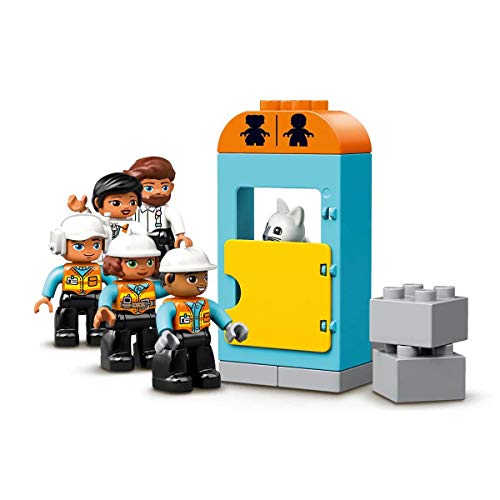 LEGO 10933 DUPLO Town Tower Crane & Construction Vehicle Toys with Light & Sound and Push & Go Motor for 2-5 Years Old