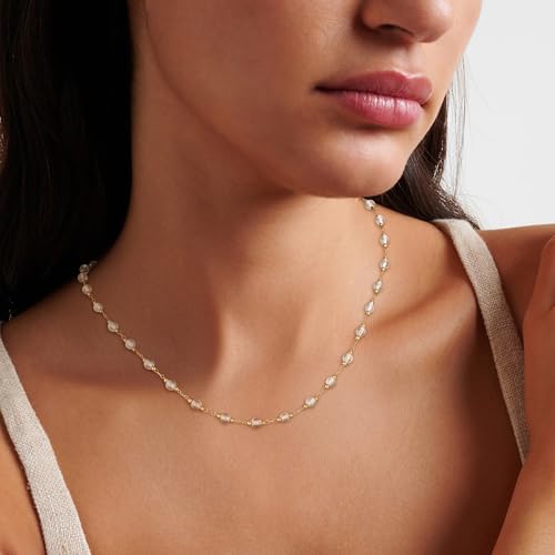 Fettero Choker Necklace for Women 14K Gold Plated Beaded Ball Boho Necklaces Charm Dainty Gold Necklaces for Women Summer Jewelry