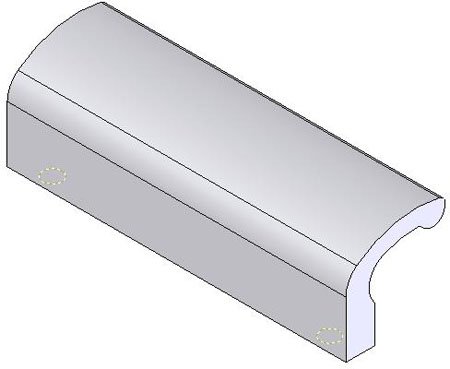 1.26 x 4.33.Lg. M6x1.0, Blind Hole, Black Coated Aluminum, Pull Handle (1 Each)