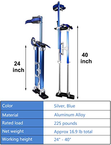 Adjustable Drywall Stilts 24"-40" Blue - Image 6