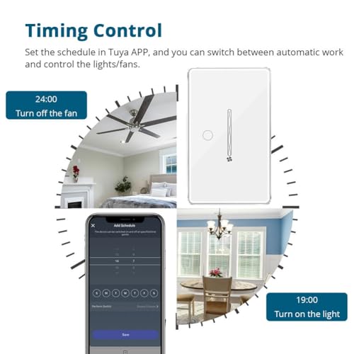 Interrupteur Zigbee smart van light 1 gang neutre requis Tuya - 6