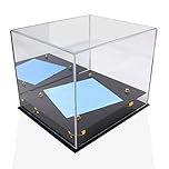 Katai Acrylic Hat Display Case - Clear Hat Storage Box with UV Resistant Protector for Baseball, Football, Softball Caps and Memorabilia - Full-Size Glass for Collectibles - Includes Microfibre Cloth