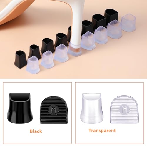 Image of Heel Caps for High Heels,Heel Covers for High Heel Shoes,4 Sizes (XX /XS /S /M) High Heel Protectors,Stiletto Heel Caps for Shoe Repair Grass Wedding Gravel Wetland Outdoor Activities(8 Pairs)
