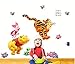 ZuoLan 1pc Sticker Mural Naturel Winnie L'ourson Joue Dans Le Jardin Stickers Pour Enfant Autocollant Mur Stickers Decoration de Salle Taille 50*70 cm