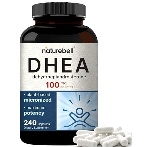 NatureBell DHEA 100mg for Men & Women, 240 Capsules | Micronized for Better Absorption | Plant-Based Source | Supports Energy, Metabolism & Healthy Aging | Non-GMO, Made in USA