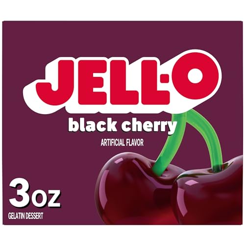JELL-O Postre de gelatina de cereza negra, 85 g