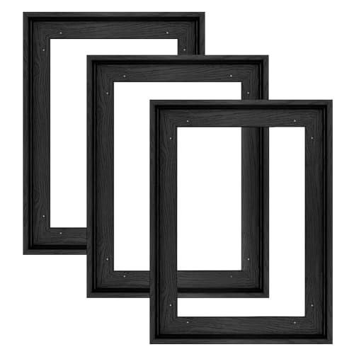 Image of Floating Canvas Frame for 6x8 Inch Painting 0.6-0.8 inch Deep,Black | Set of 2,Easy Framing,Floating Frames for Landscape Portrait Bedroom Hallway Entryway Decor,Horizontal or Vertical Display