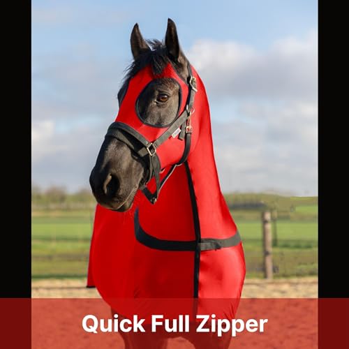 Image of RESISTANCE Premium Horse Sleazy Full Body Slicker with Zipper Face & Forelock Saver Horse Care Sheet