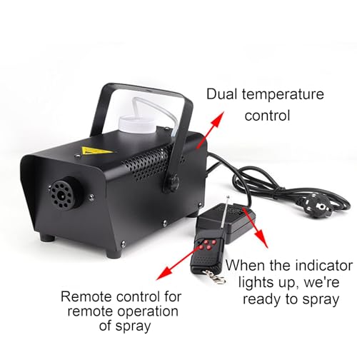 Máquina de humo portátil con control remoto inalámbrico, pulverización continua y tanque de 750 ml miniatura 5