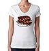 Spare Ribs Food Lover Grill T-Shirt V-Neck Camiseta con Cuello de Pico De Mujer Blanca M
