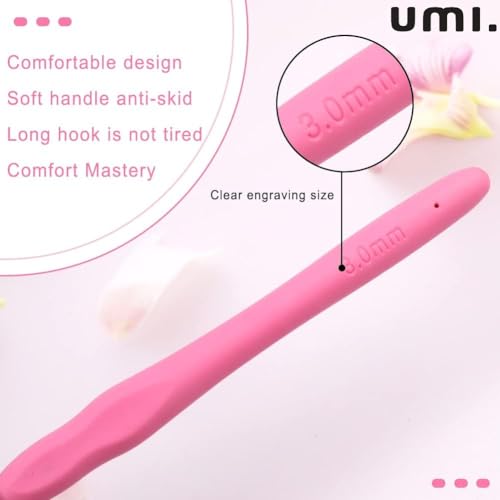 Image of Amazon Brand - Umi 8-Piece Crochet Hook Set | Ergonomic Soft Grip Handles for Comfortable Crocheting | Smooth, Durable Hooks in Multiple Sizes for Yarn, Knitting, and DIY Crafts