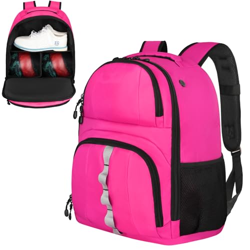 Bowling backpack with ball rack and shoe compartment