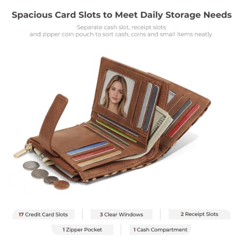 Image of GOIACII Small Wallet for Women Card Holder Leather Wallets Leopard Print