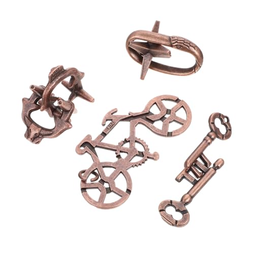 SUPVOX Intelligence Puzzle Toys 4pcs Metal Brain Teaser Puzzles Boys and Girls Educational Toys Relaxation