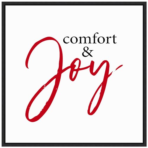 Amanti Art Framed Canvas Wall Art 30x30 Comfort and Joy Portfolio, Framed Wall Art Canvas, Typography Artwork, Modern Decor, Large Poster Painting for Living Room, Bedroom, Bathroom,