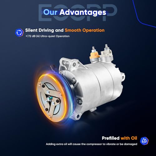 Image of ECCPP AC Compressor 2013-2019 for Ford Escape 2.5L for Ford Focus 2.0L | 2007-2018 for Ford Transit 2.2L Fast Cooling Air Conditioning Compressor
