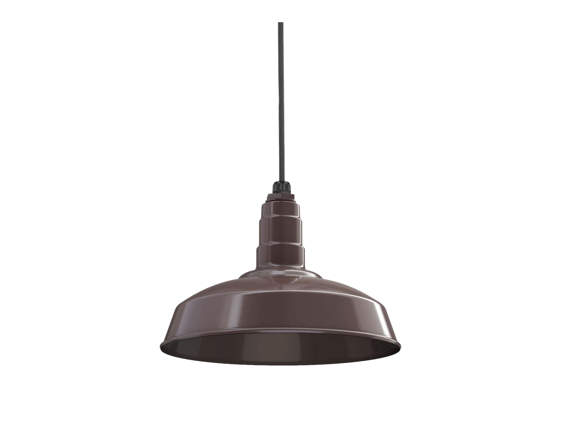 4ft Black Cord Barn Light Pendant 16" Dome | Garage Workshop | Dark Bronze