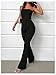 GORGLITTER Women's Flared Pants Set 2 Piece Summer Outfits Strapless Backless Tube Tops and High Waisted Bell Bottoms Black Medium