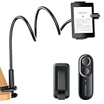 Zephviora Kindle Holder with Remote Page Turner, Flexible Gooseneck Bed Stand & Hands-Free Reading Accessory for Reading in Bed for Kindle Paperwhite/Oasis/Kobo, iPad, Tablets, 4.7-10.35inch