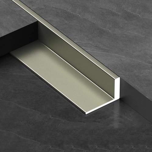Perfil de borde de azulejos, riel de azulejos de perfil en L, 3 piezas, 90 cm para azulejos y suelos de cerámica, acabado dorado brillante