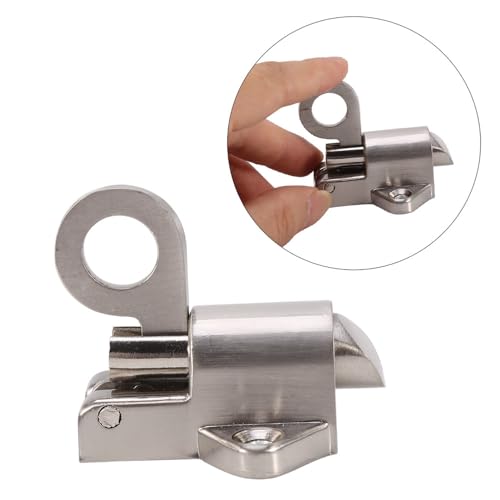 VIFERR Automatic Latch Lock Zinc Alloy Spring Bounce Door Bolt Security Door Spring Bolt for Window Shed Gates Toilet(Silver) - Image 4