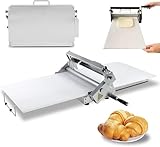 Commercial Dough Sheeter Machine, Reversible Puff Pastry Sheeter and Fondant Roller, Manual Dough Roller, Adjustable Thickness 0-25mm, Folding Dough Sheeter for Bakeries, Pastries,60×30cm