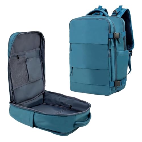 Mochila de Viagem Expansivel Masculina Feminina Mochila Para Notebook Executiva Impermeável Reforçada Para Trabalho Escola Viagens Mochila de Viagem Unissex Mala de Mão Mochila Para Trilha (AZUL)