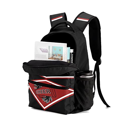 Personalized Cheer Cheerleader Black Red Multifuction Backpack with Name Text for Women Men Gift3