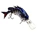 ROSE KULI Life Like Hard Body Swim Multi Jointed Hard Fishing Lure Hook, Size #6