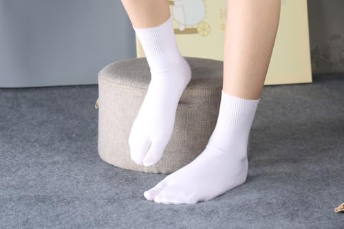 Image of 3 Pair Women Japan Tabi Socks, Split 2 Toe Sandals Thin Breathable Crew Ankle Socks for Athletic Summer Run Spring