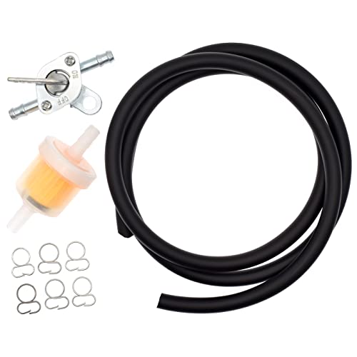1/4 Fuel Line Gas Fuel Hose Oil Filter Clamps Inline Fuel Shut Of...
