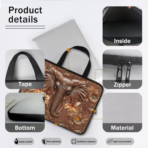 Funda para laptop con patrón personalizado y asa miniatura 6