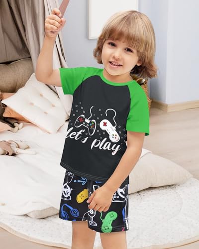 PASHOP Boys Pajamas Little Boys Summer Pajamas 2 Piece Short Sleeve Top and Shorts Sets Kids Pjs Sleepwears 3-10 Years4