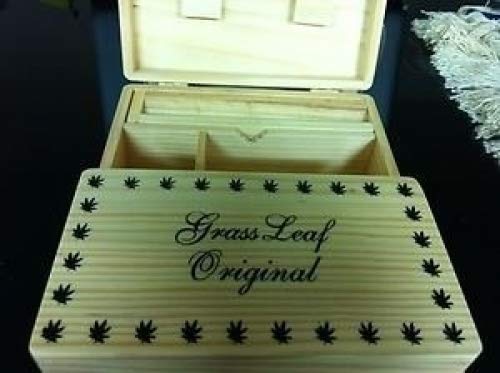 Grassleaf – Caja de rollo de madera rolling caja de fumar tamaño mediano